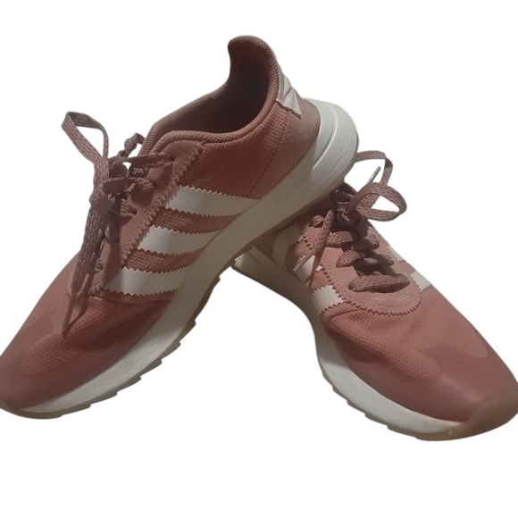 Adidas Womens Flashback Blush Pink Leather And Suede Running Shoes Size 7 - Picture 6 of 7